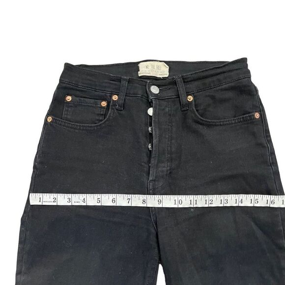 We The Free People Black Distressed Skinny Jeans 27 - Picture 7 of 9
